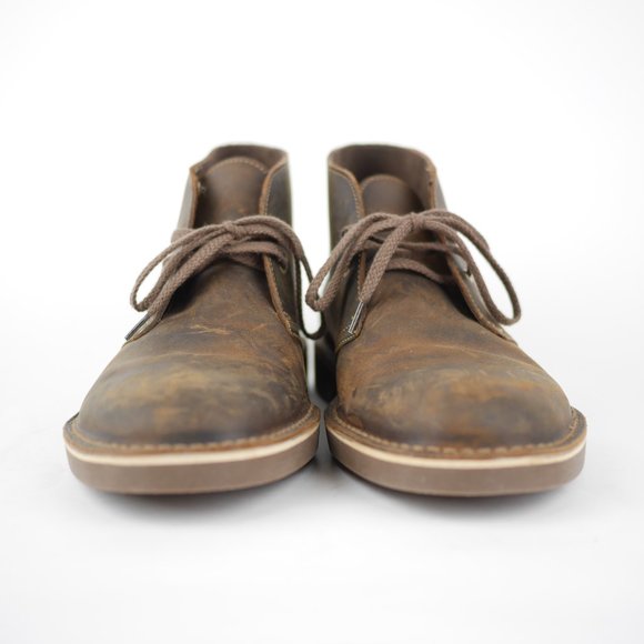 CLARKS Men\'s 9.5 Brown Suede Leather Oiled Chukka Ankle Boots Laced Casual Shoes main image 5